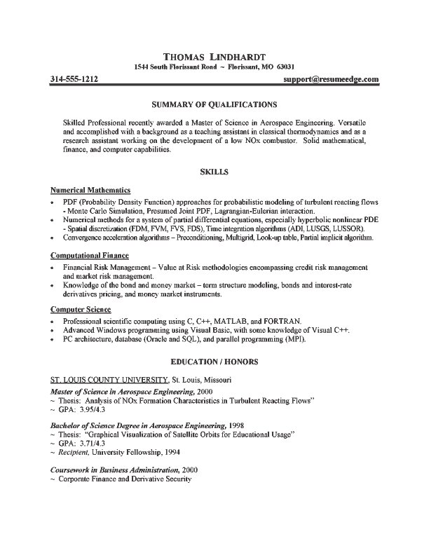 Banking commercial resume